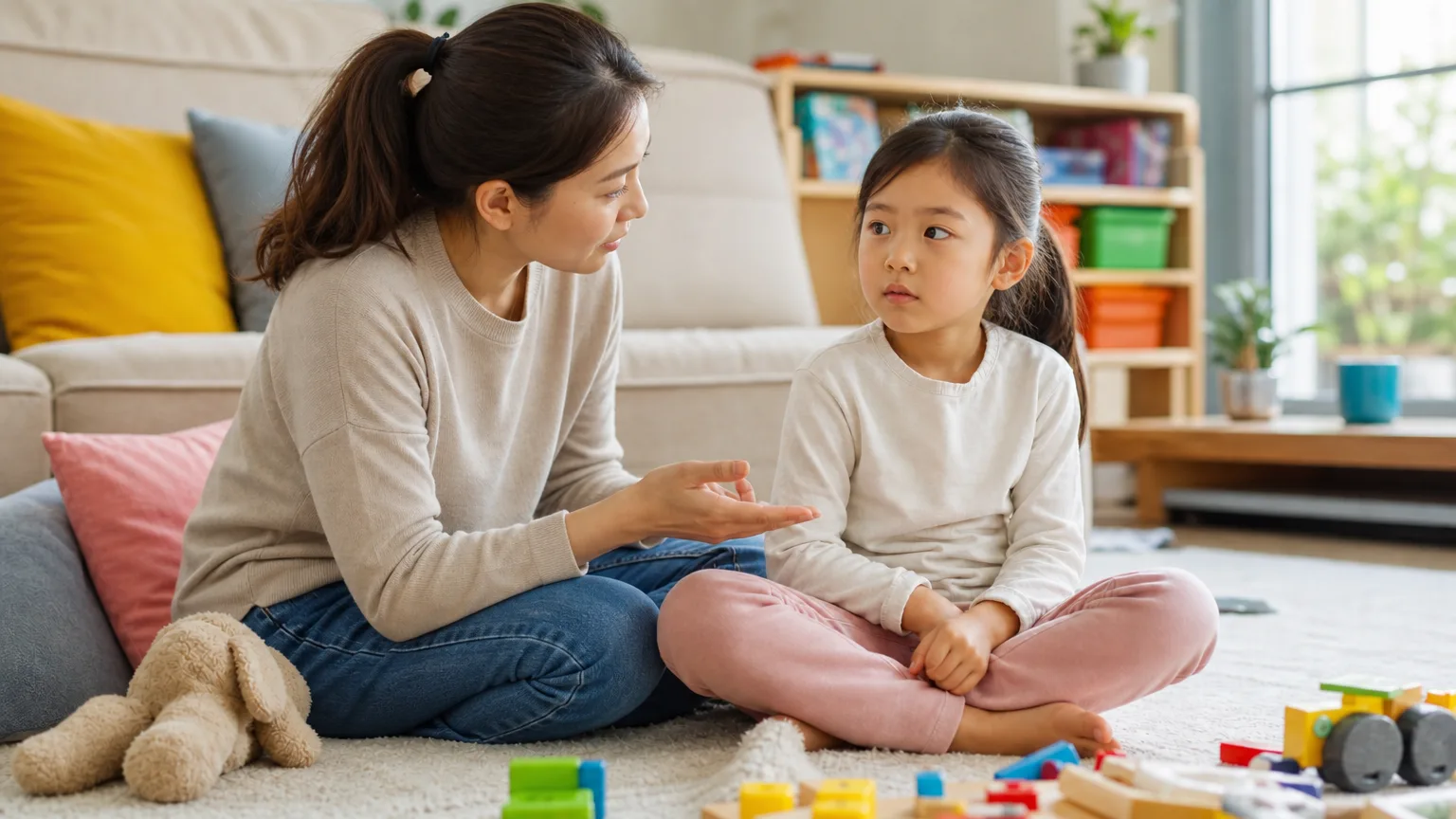 Mae conversando com filho de 6 anos sobre consequencias naturais em vez de castigo